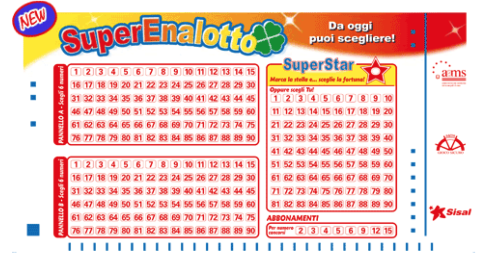 Gerador de números de loteria superena da Itália